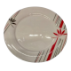 Melamine Rice Plate (Red & Black Leaf Print)